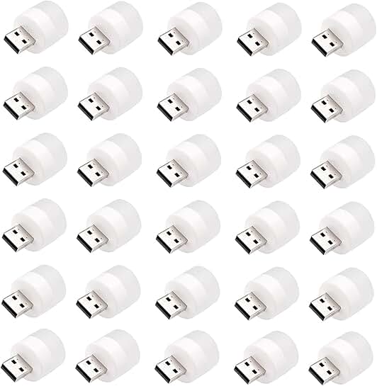 Set of 30 Mini USB Night Lights in 5 Colors