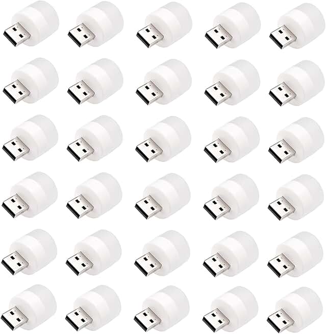 Set of 30 Mini USB Night Lights in 5 Colors
