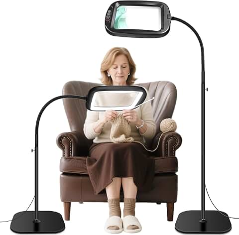 Large Floor Magnifying Glass with Light and Stand