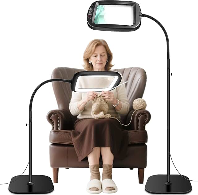 Large Floor Magnifying Glass with Light and Stand