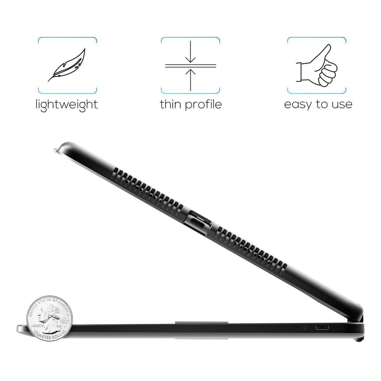 Case with Keyboard for iPad 9th Generation (10.2", 2021) | 360 | 7 Modes | Backlit | 12 Colors | Thin, Light & Protective foriPad 9, 8th & 7th Gen, Air 3, Pro 10.5 with Pencil Holder