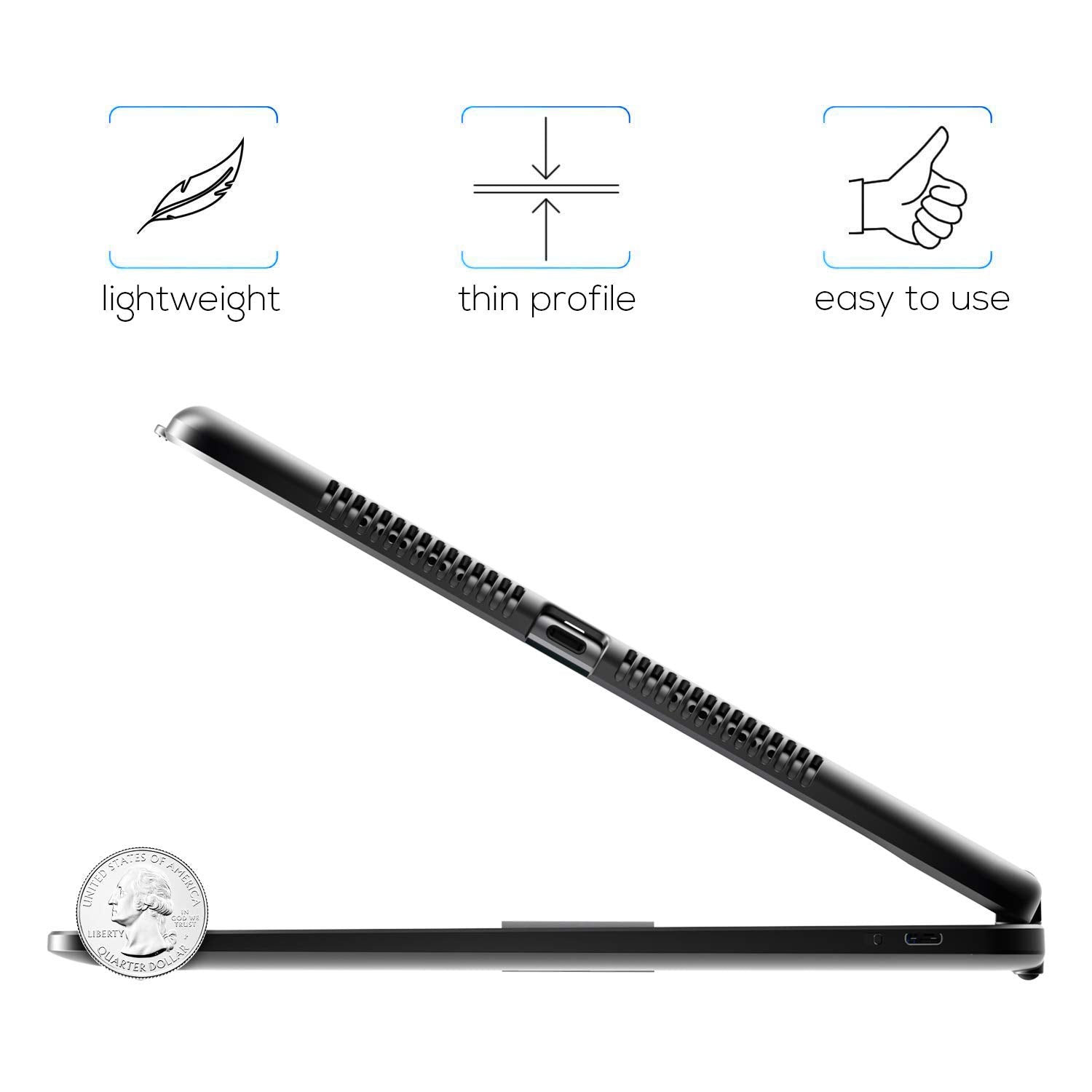 Case with Keyboard for iPad 9th Generation (10.2", 2021) | 360 | 7 Modes | Backlit | 12 Colors | Thin, Light & Protective foriPad 9, 8th & 7th Gen, Air 3, Pro 10.5 with Pencil Holder