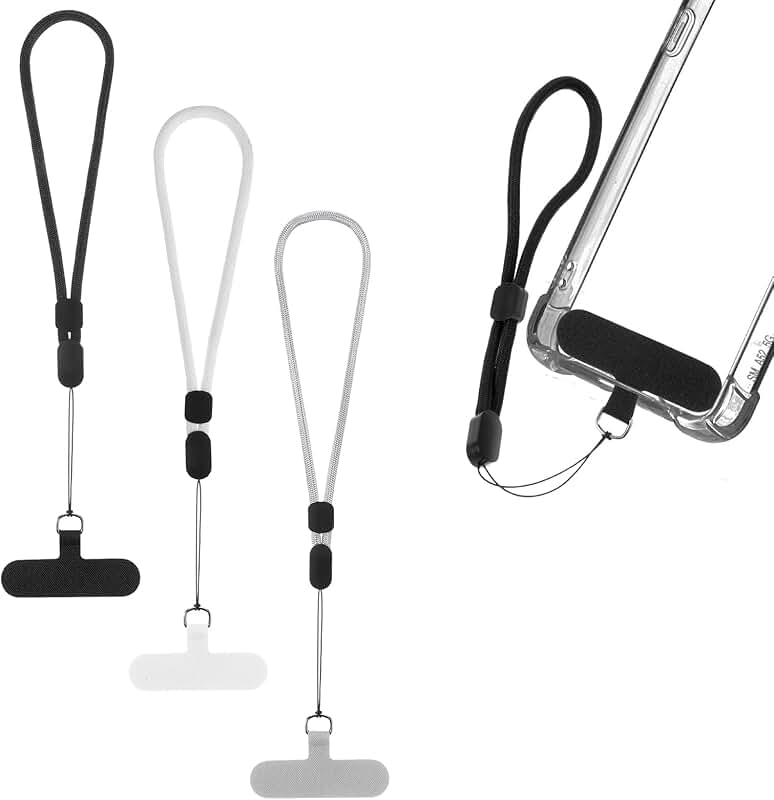 3 Pack Adjustable Wrist Phone Lanyards with Tether