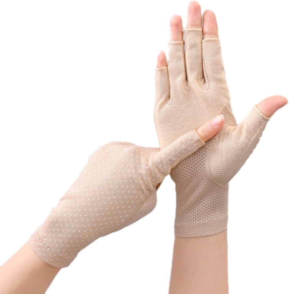 Cotton Fingerless Driving Gloves for Men and Women