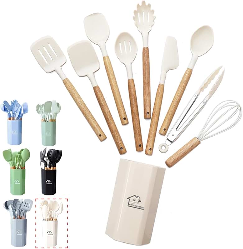 14-Piece Silicone Cooking Utensil Set with Holder