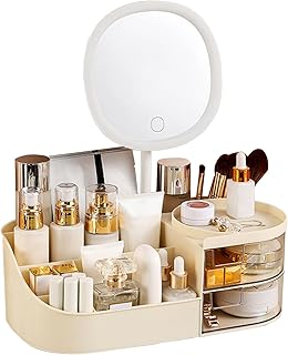 Large Makeup Organizer with Mirror and Drawers