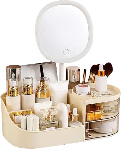 Large Makeup Organizer with Mirror and Drawers