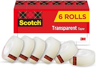 Clear tape, 6 rolls, 3/4 inch x 1296 inches