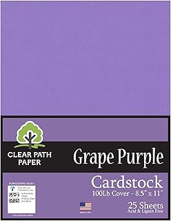 Purple Grape Cardstock, 8.5 x 11, 100Lb, 25 Sheets