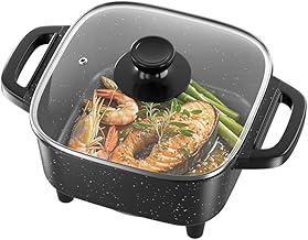 Electric frying pan with lid for versatile cooking