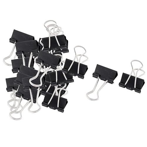 20mm Metal Binder Clips, 24 Black for Office and Home