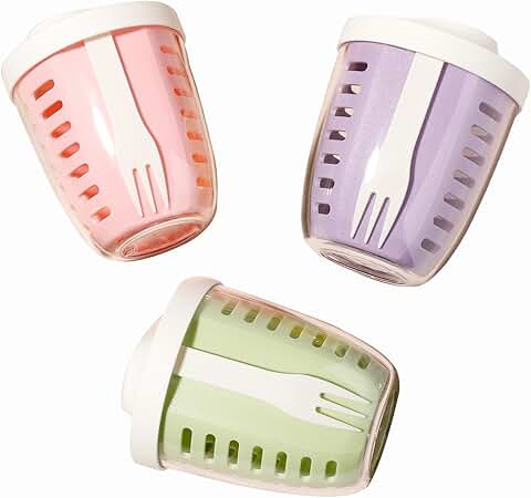 20 oz Airtight Fruit Salad Storage Cups with Lids and Forks