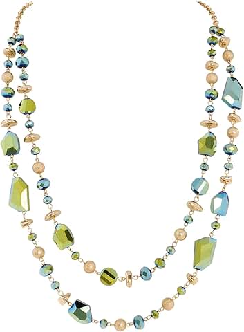 Long Beaded Crystal Necklace for Women