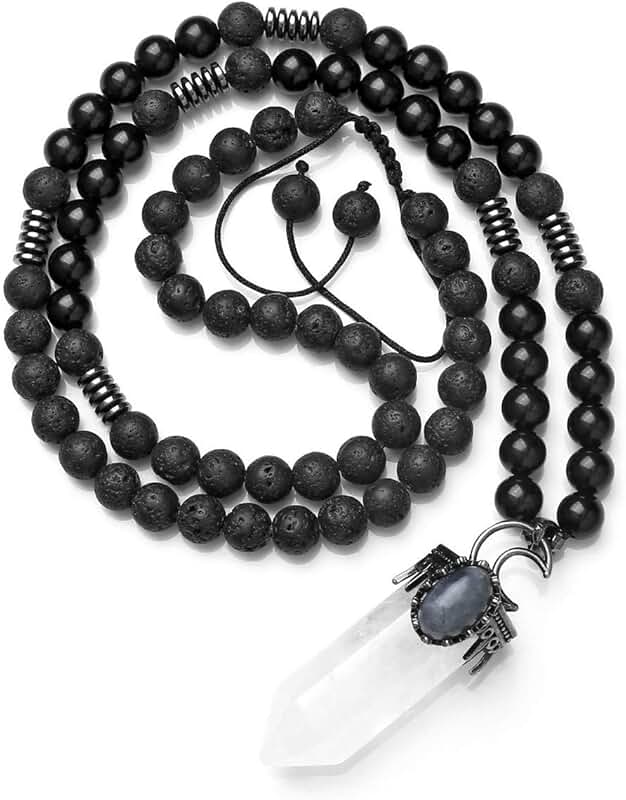 Natural Clear Quartz Hexagonal Pendant Necklace