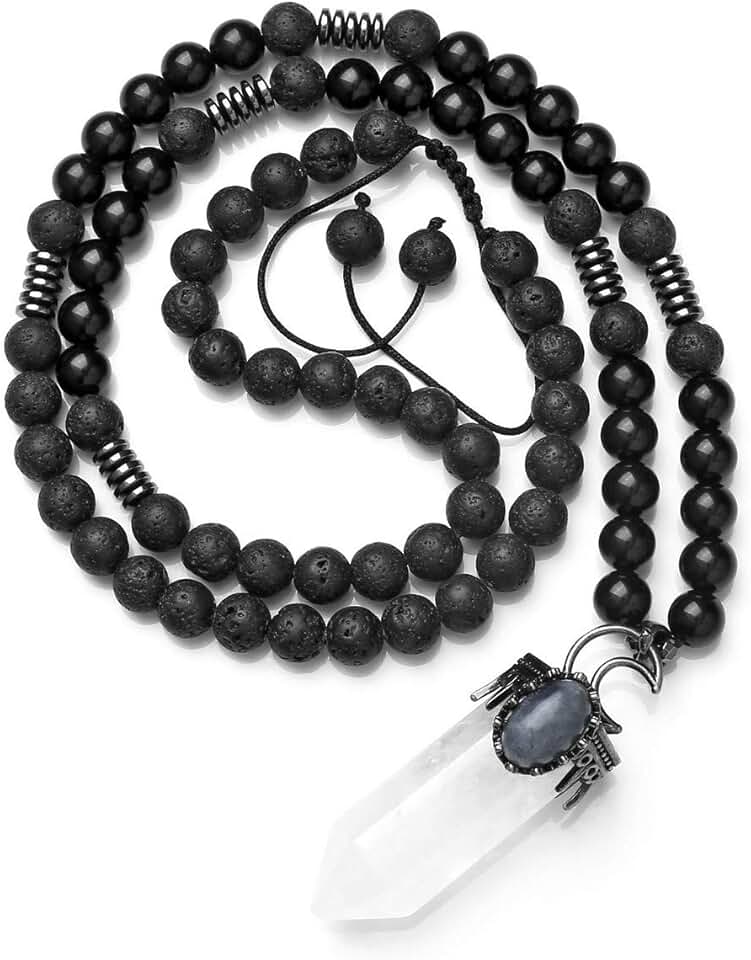 Natural Clear Quartz Hexagonal Pendant Necklace