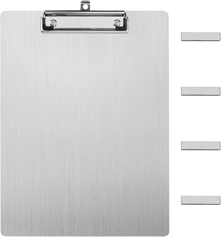 A4 Stainless Steel Clipboard with Magnetic Whiteboard