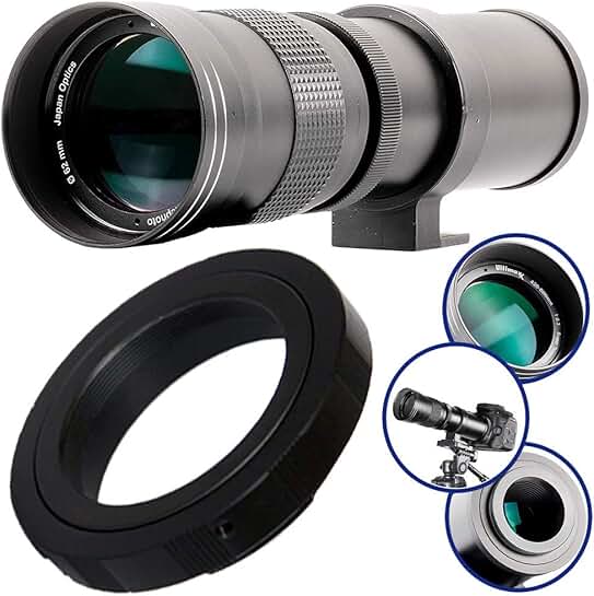 Manual Telephoto Zoom Lens Kit for DSLR Cameras