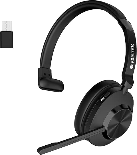 Wireless Bluetooth Headset with Microphone and 45+ Hours Battery