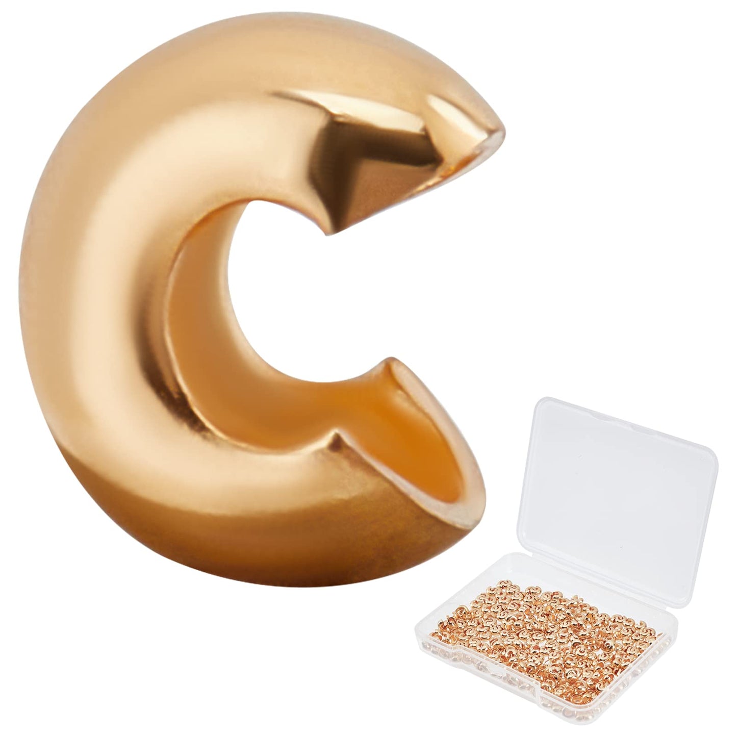 Gold Plated Crimp Bead Covers for Jewelry Making