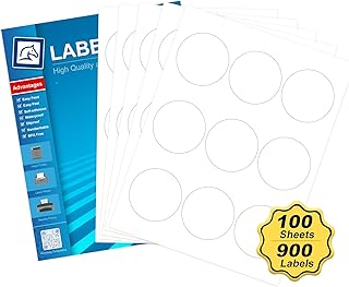 White 2.5-inch Round Printable Sticker Sheets, 100 Sheets