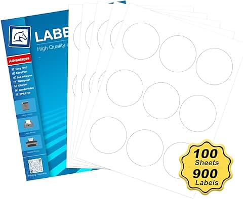 White 2.5-inch Round Printable Sticker Sheets, 100 Sheets