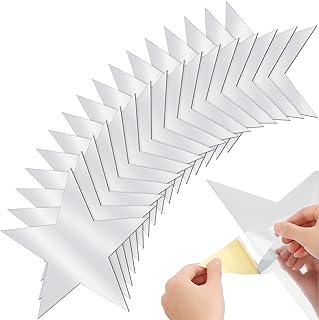 48 Silver Star Stickers for Parties and Decorations
