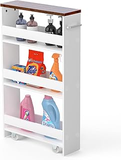 Slim 4-Tier Mobile Storage Cart for Kitchen and More