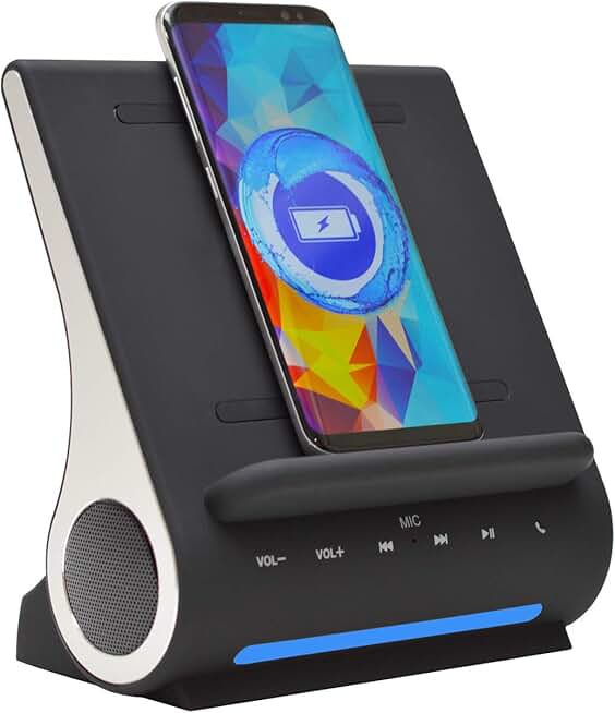 Wireless Charging Dock with Bluetooth Speakers and Handsfree Calls