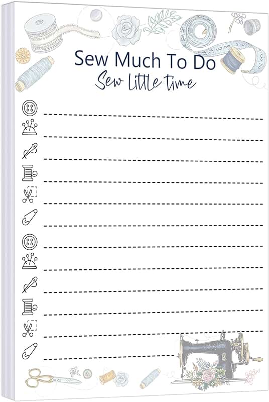 Christmas Sewing Notepad with 100 Sheets