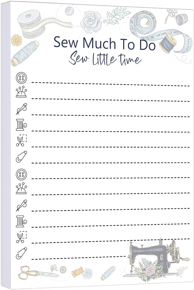 Christmas Sewing Notepad with 100 Sheets