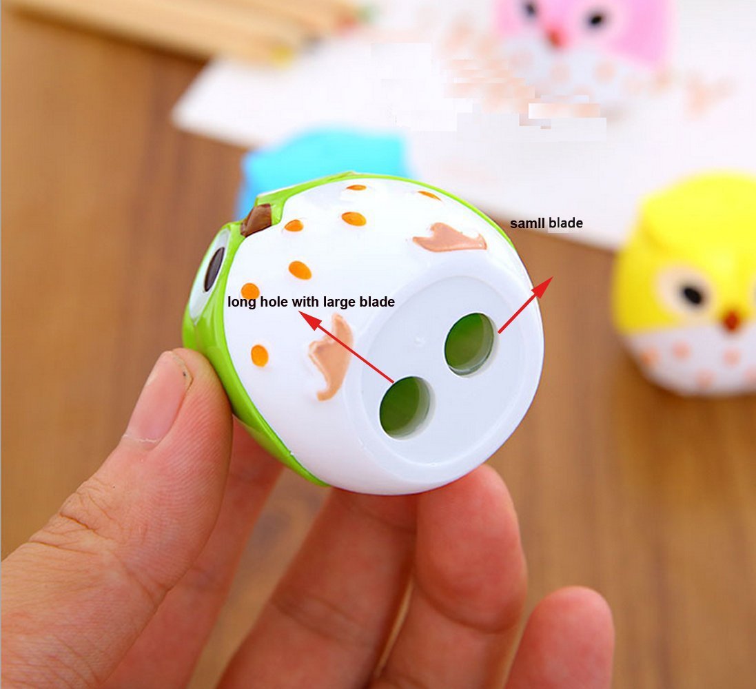 Set of 4 Cute Cartoon Owl Pencil Sharpeners for Kids