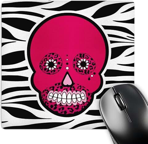 Pink Day of The Dead Skull Mouse Pad