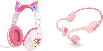 Kids Bluetooth Headphones with Cat Ears and LED Lights