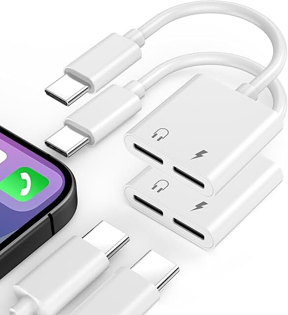 Dual USB-C Headphone and Charging Adapter Pack