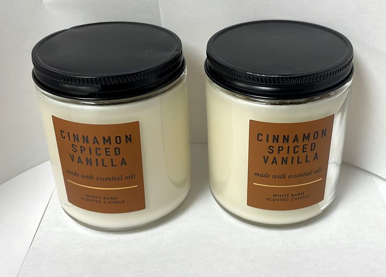2 Pack Cinnamon Spiced Vanilla Single Wick Candle. 7 Oz.