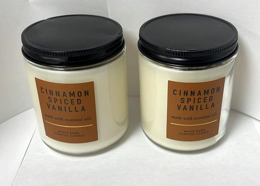 2 Pack Cinnamon Spiced Vanilla Single Wick Candle. 7 Oz.