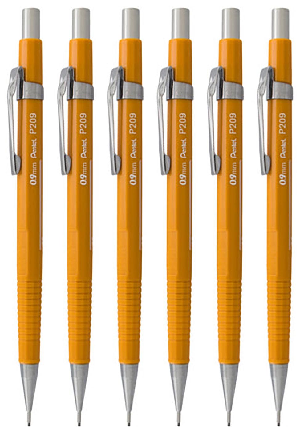 Yellow 0.9mm Mechanical Drafting Pencil, Pack of 6