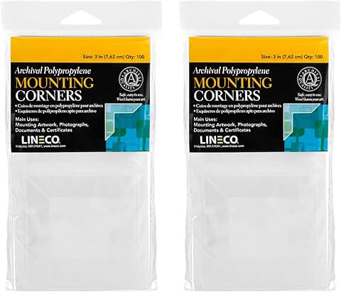 3-Inch Clear Photo Mounting Corners, Pack of 100