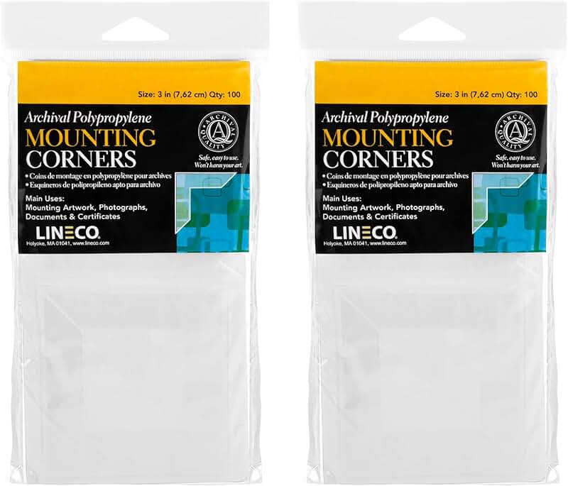 3-Inch Clear Photo Mounting Corners, Pack of 100