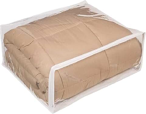 Set of 5 Clear Vinyl Zippered Storage Bags, 24x20x11