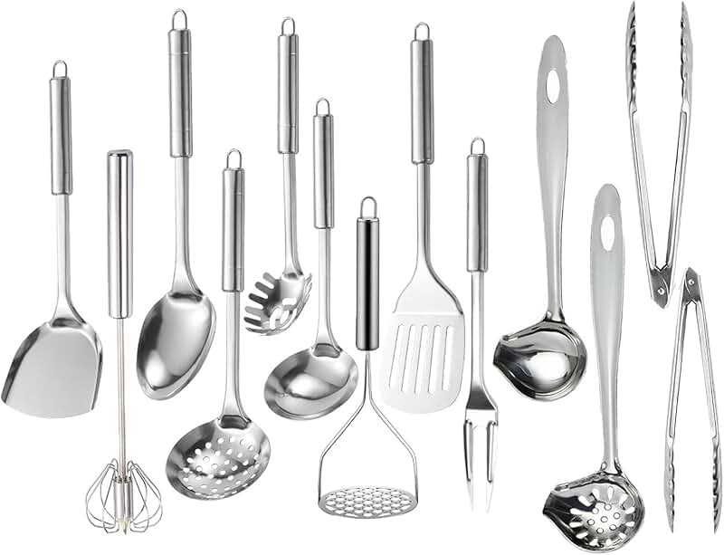 7-Piece Wooden Kitchen Utensil Set with Spoon Rest
