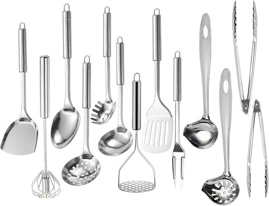 7-Piece Wooden Kitchen Utensil Set with Spoon Rest