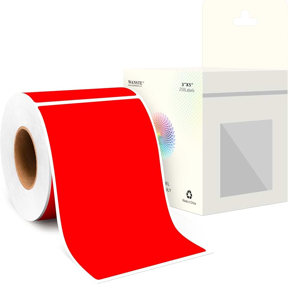 250 red rectangle stickers for labeling and organization