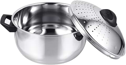 Stainless Steel Pasta Pot with Lid and Strainer