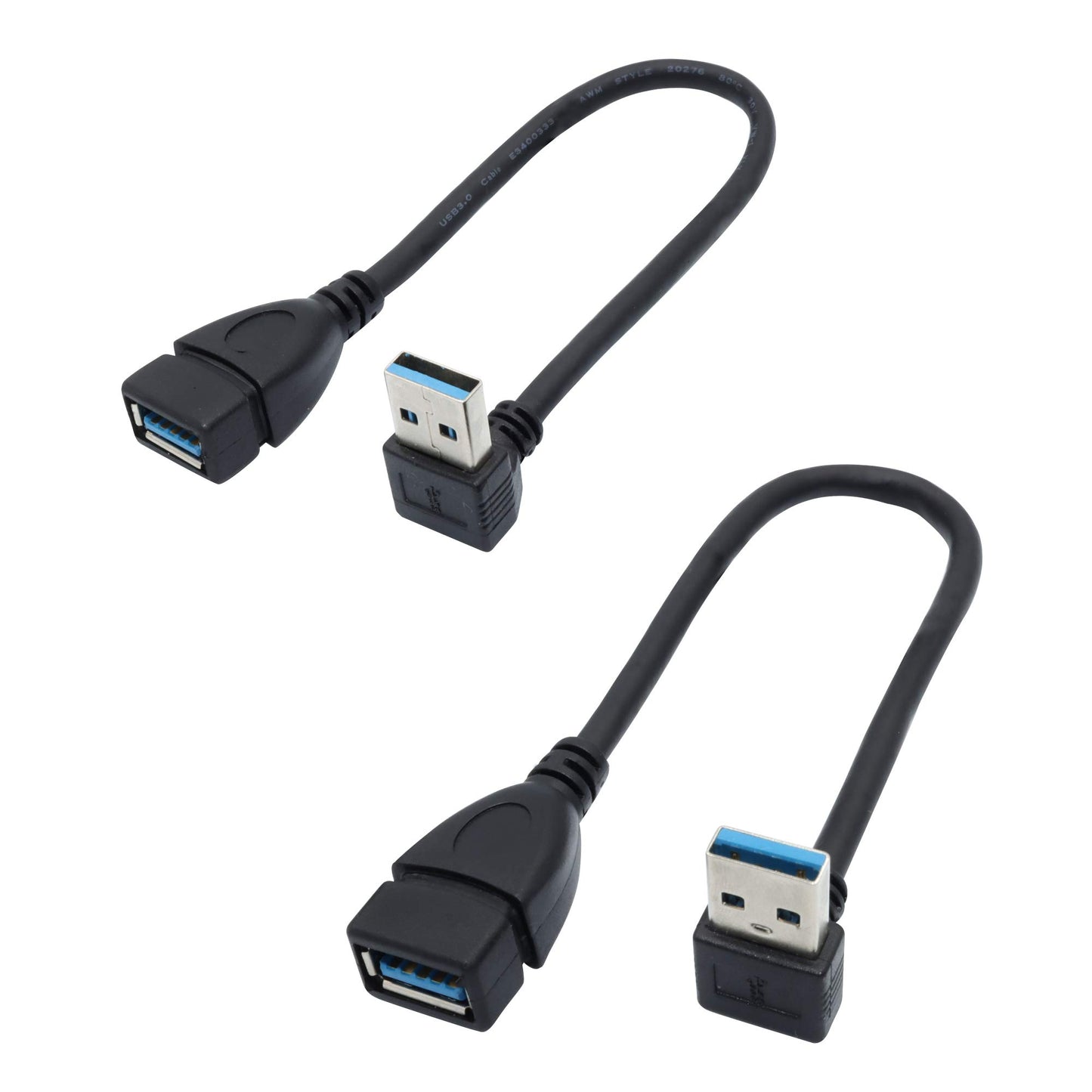 Male to Female USB 3.0 Extension Cable, 2 Pack, 7.9 inches