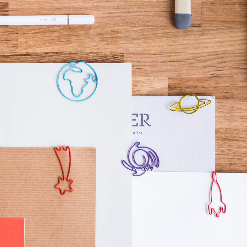 Colorful Design Works Space Paper Clips