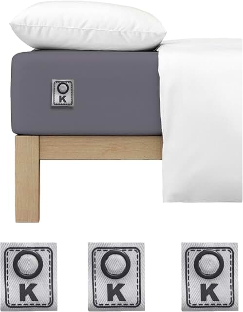 Bed Sheet and Bedding Label Set (King, 4 Pieces)