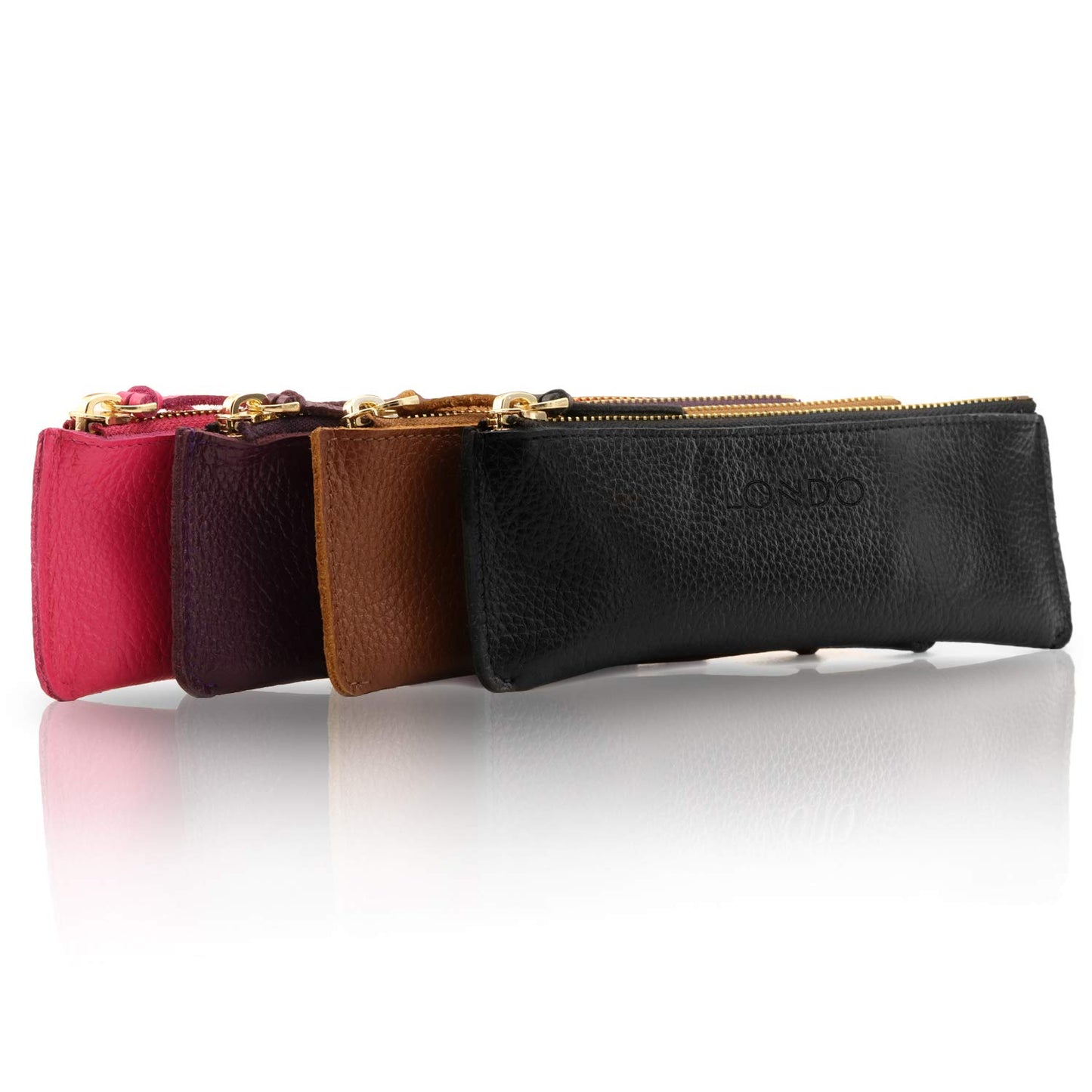 Leather Pen Case with Zipper Closure