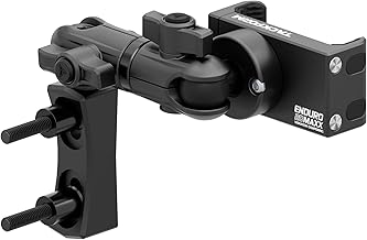 Black motorcycle phone mount with vibration dampening and 3.5-inch arm