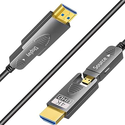 15ft 4K Fiber Optic HDMI Cable for TV and Gaming